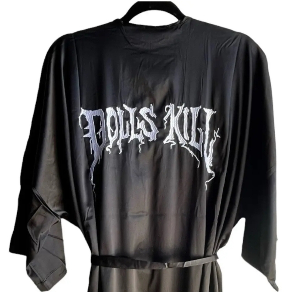 Logo Satin Robe Choice Lingerie Knee Length